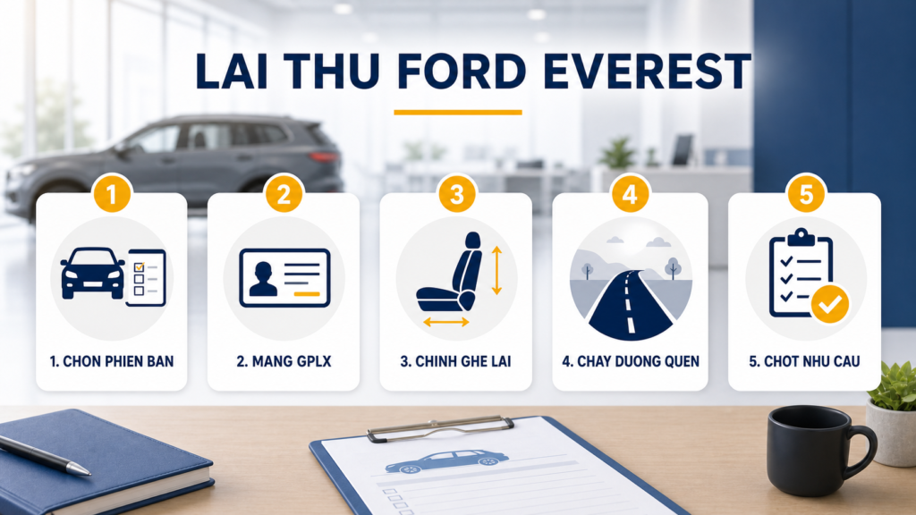 Checklist chuẩn bị khi lái thử Ford Everest tại Nam Định